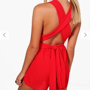 BLACK boohoo romper